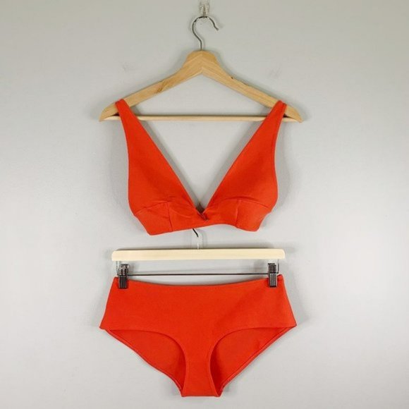 COS  Collection Of Style 2-Piece Bikini Swimsuit Swimwear Size 6 Coral Small S - Picture 1 of 13